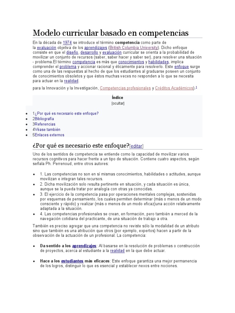Modelo curricular por competencias | PDF | Enseñando | Plan de estudios