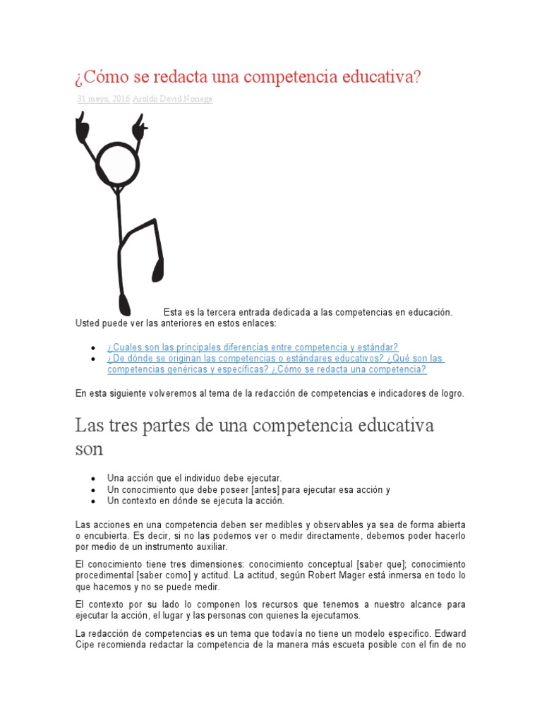 Cómo Se Redacta Una Competencia Educativa | Descargar gratis PDF