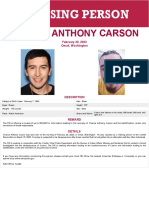 Chance Anthony Carson - Missing Person