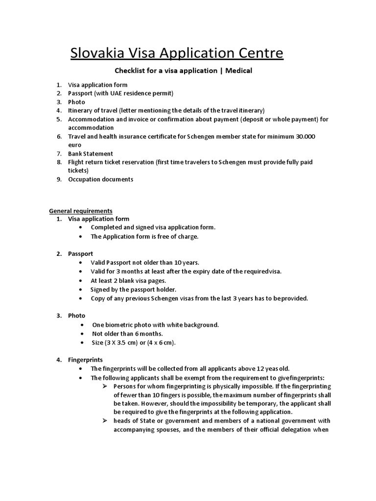 medicalvisachecklistfinal PDF Travel Visa Passport