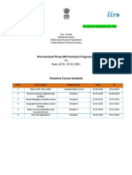 103rd Course Schedule