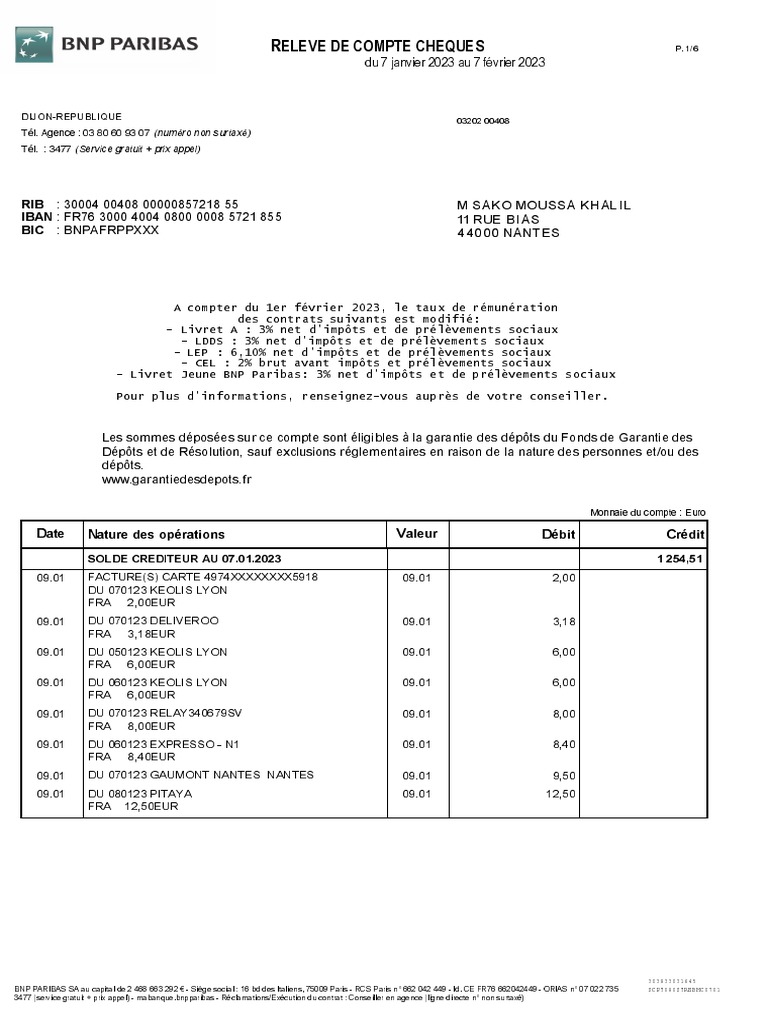 Share Compte de Cheques n 7218 | PDF | Banques | Bancaire