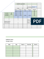 Fork Lift in and Out Time Sheet