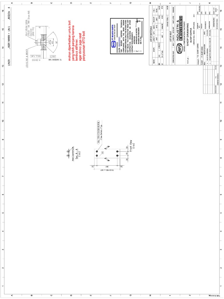 DWG Upper Hopper Liner Marking 1a-1 S.D 1a-81 | PDF