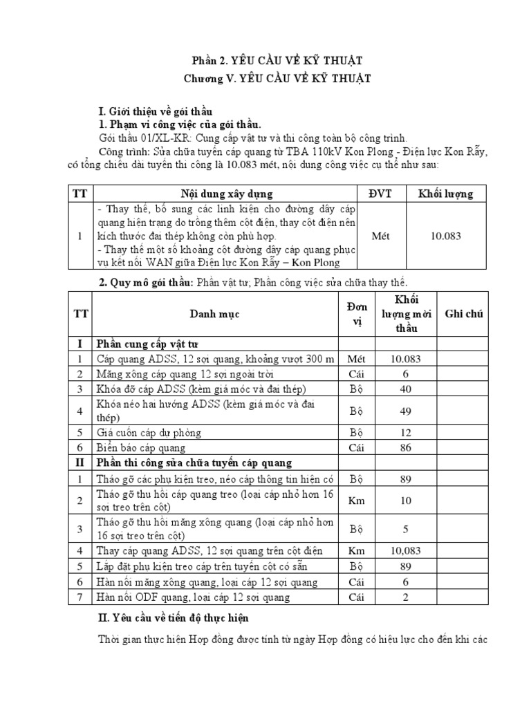 5 Chuong V - Yeu Cau Ky Thuat | PDF