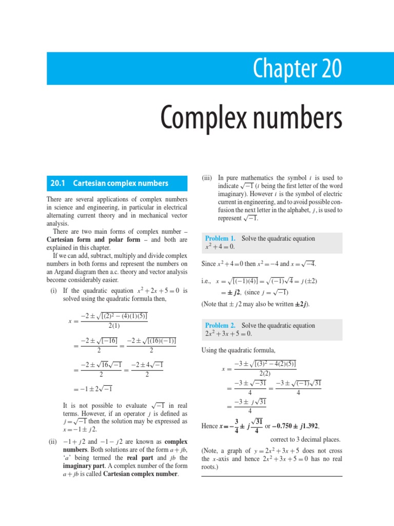 Complex Numbers PDF Electrical Impedance Complex Number