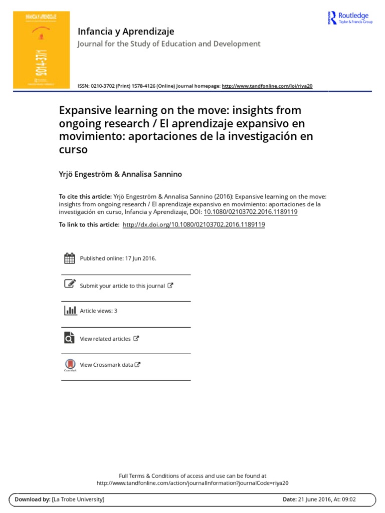 Yrj engestr m annalisa sannino 2016 expansive learning on the