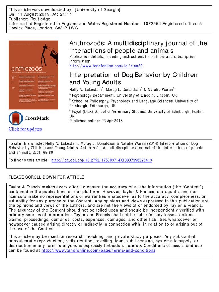 Image showcasing Interpretation of Dog Behavior by Children and Young Adults | PDF ...