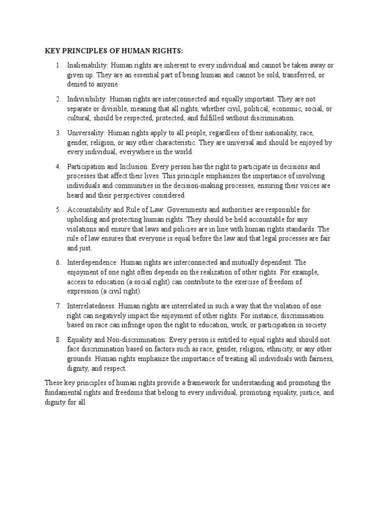 Key Principles of Human Rights Explained | PDF | Rights | Human Rights