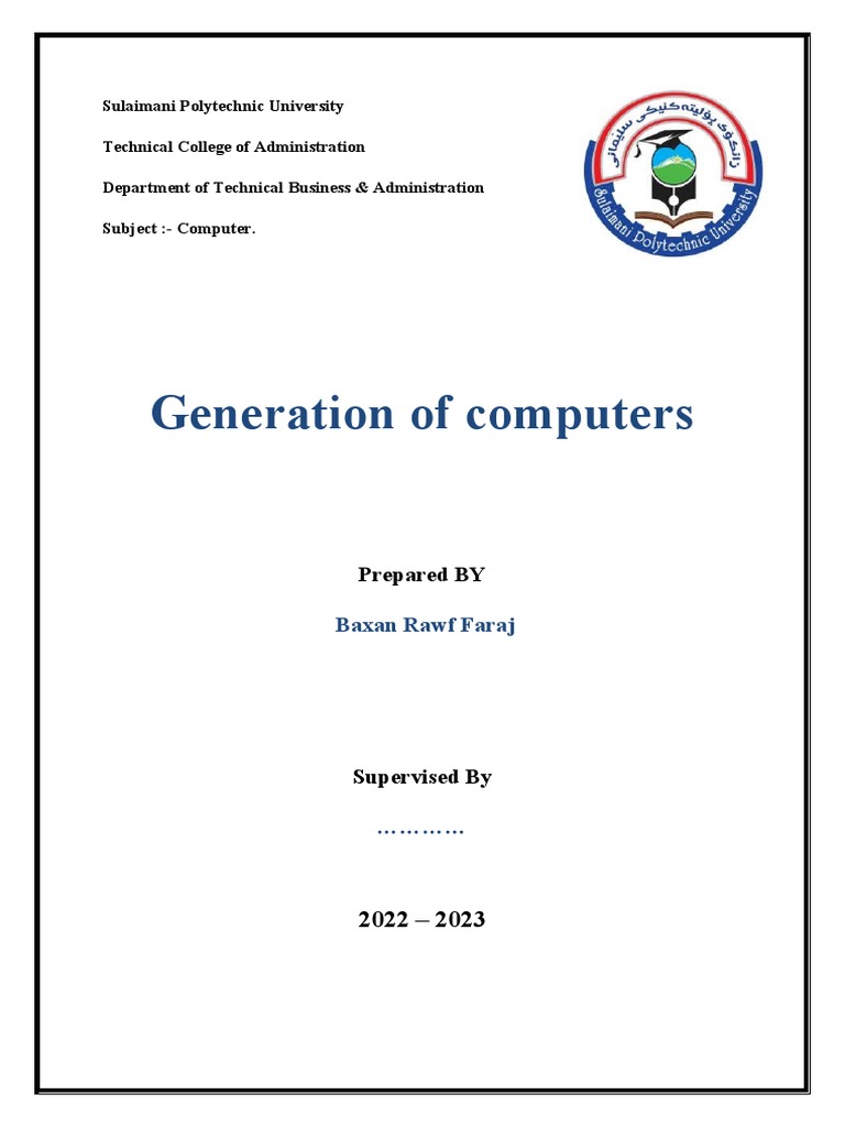 assignment on generation of computer pdf