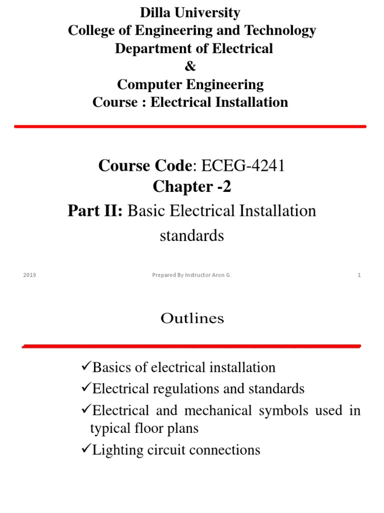Chapter 2 partII Electrical Installation Standards and Symbols PDF