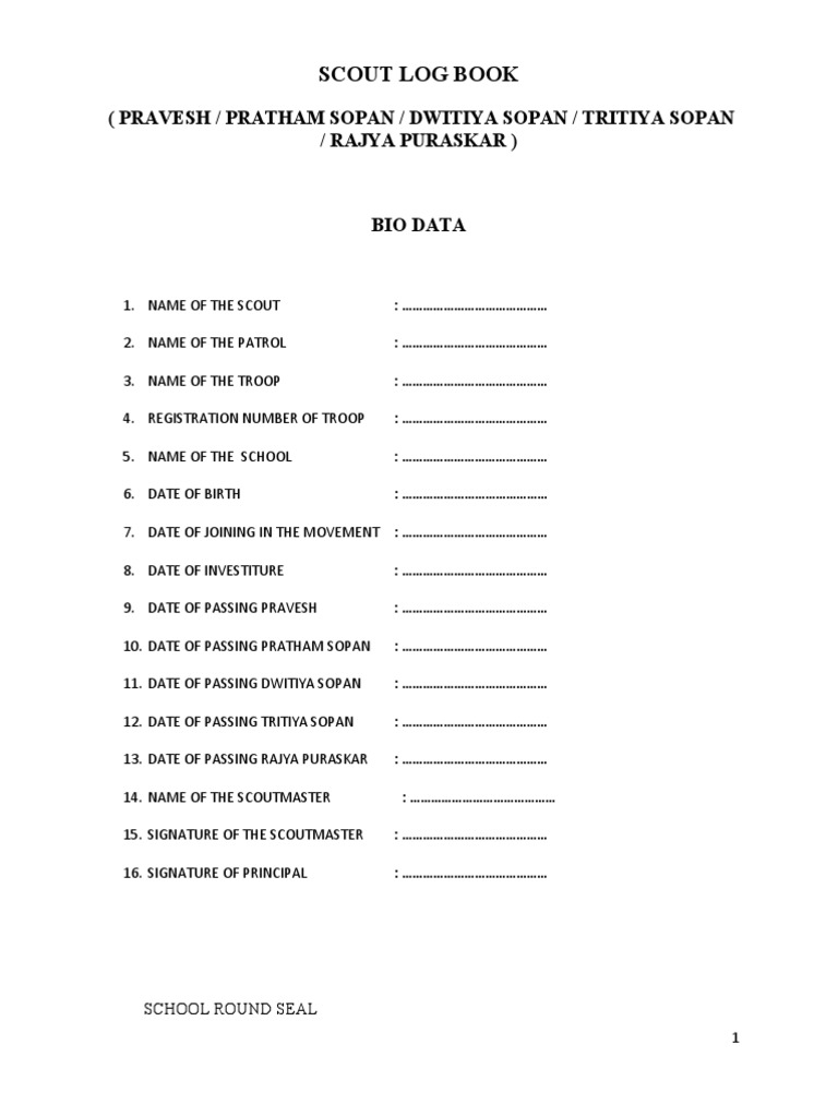 Scout Log Book PDF Scouting Youth Movements