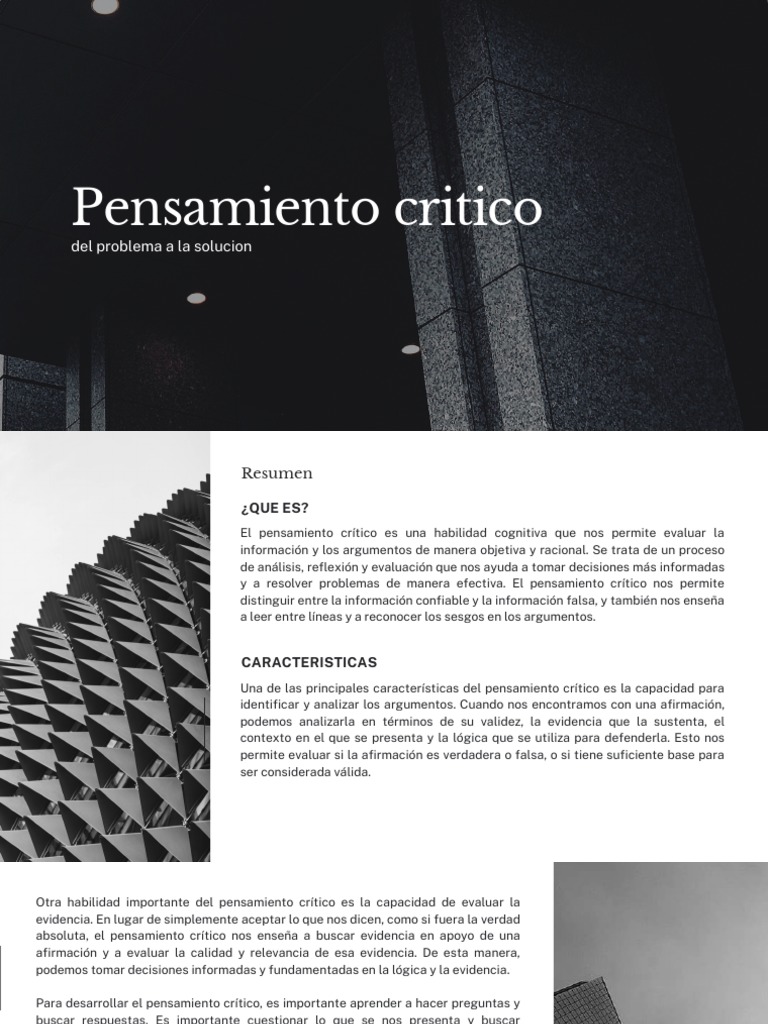 Habilidades del Pensamiento Crítico | PDF | Crecimiento personal y ...