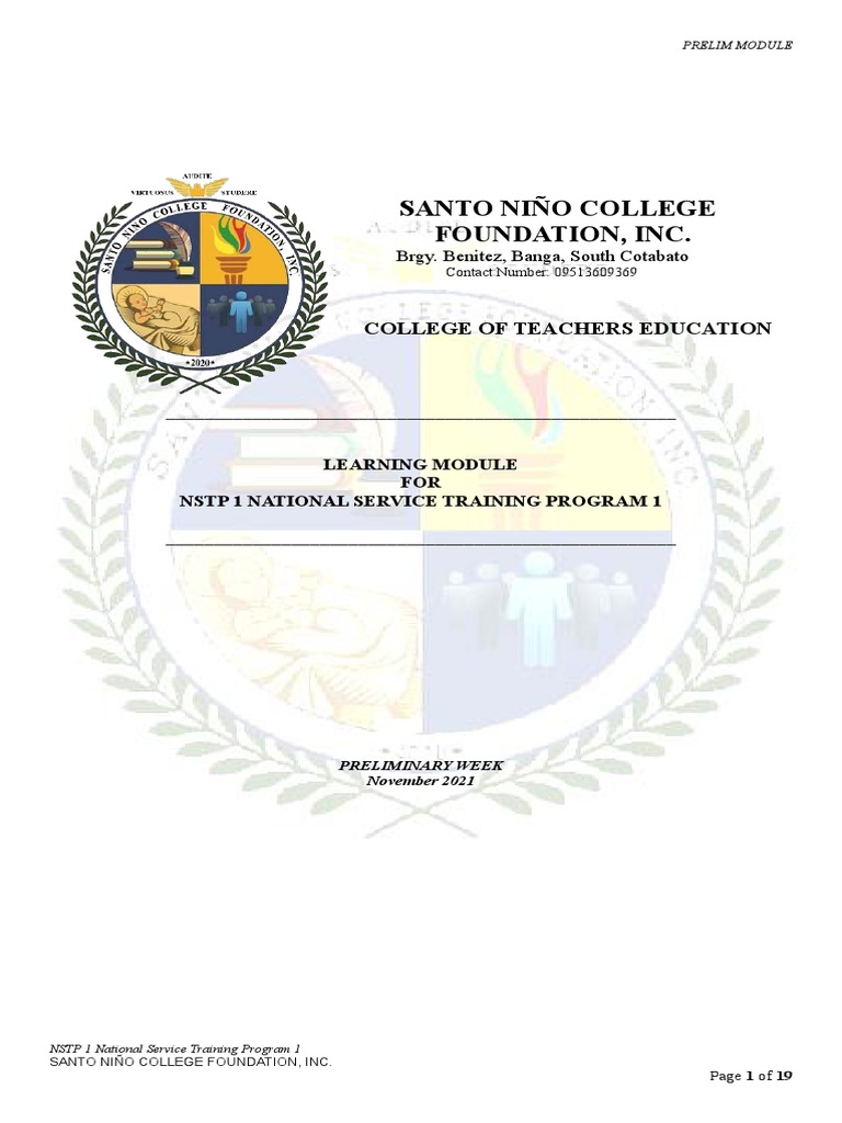 NSTP 1 Preliminary Module Overview | PDF | Motivation | Motivational