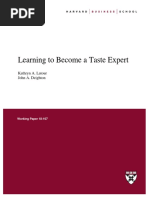 Learning To Become A Taste Expert: Kathryn A. Latour John A. Deighton