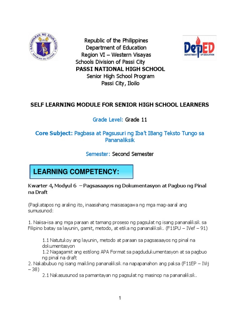 PAGBASA 4TH GRADING MODYUL 6 For Printing | PDF