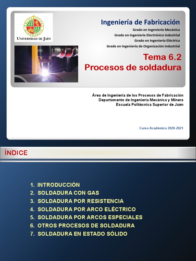 Tema 6 2 Procesos De Soldadura Pdf Construcción Soldadura