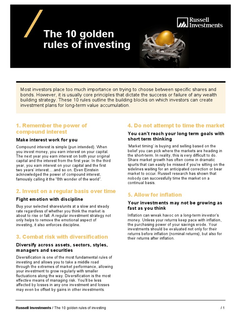 10 Golden Rules of Investing | PDF
