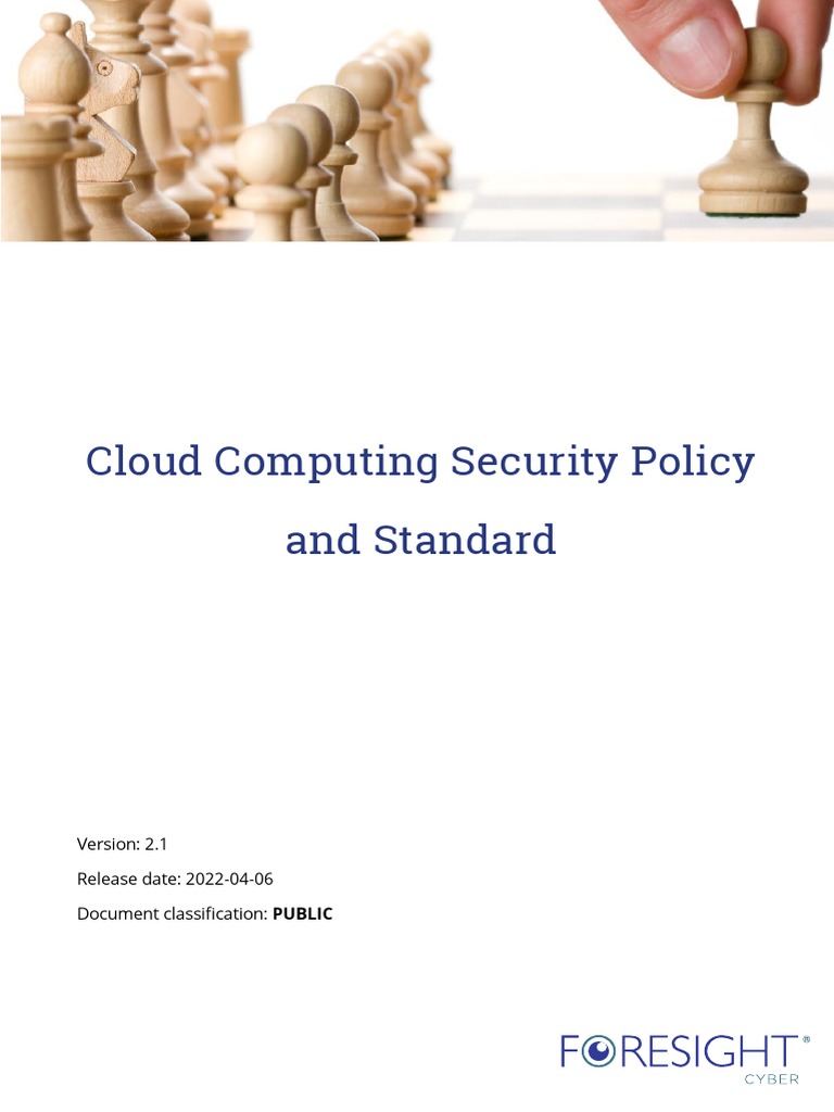 Cloud Computing Security Policy and Standard PDF Cloud Computing