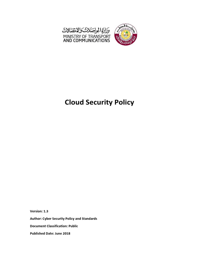 Qatar Cloud Security Policy 1.3 | PDF | Cloud Computing | Software As A ...
