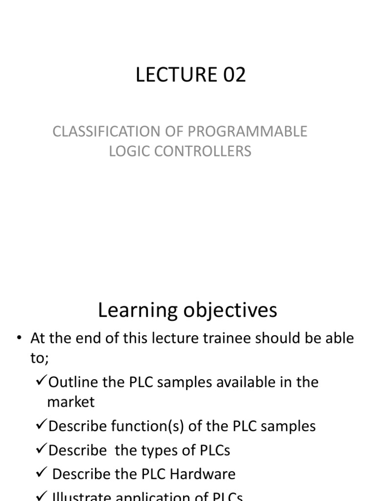 2.classification of PLCs PDF Programmable Logic Controller