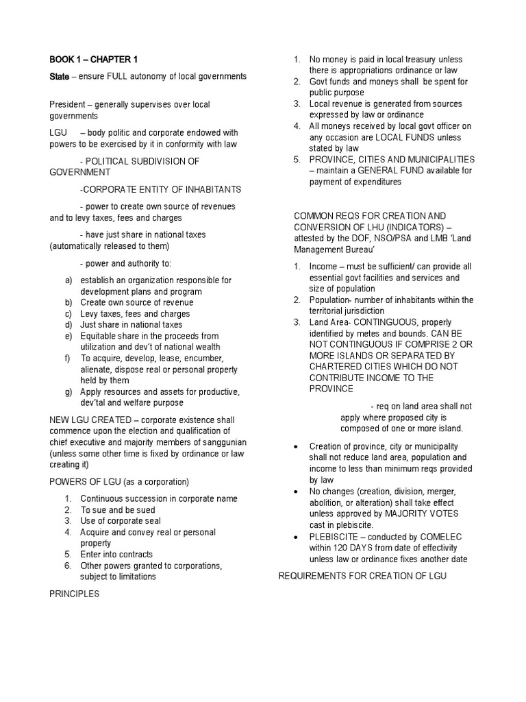 Quicknotes Local Treasury Operations Manual Book 1 Chapter 1 PDF