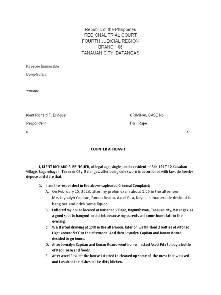 Counter Affidavit Group PDF Affidavit Judiciaries