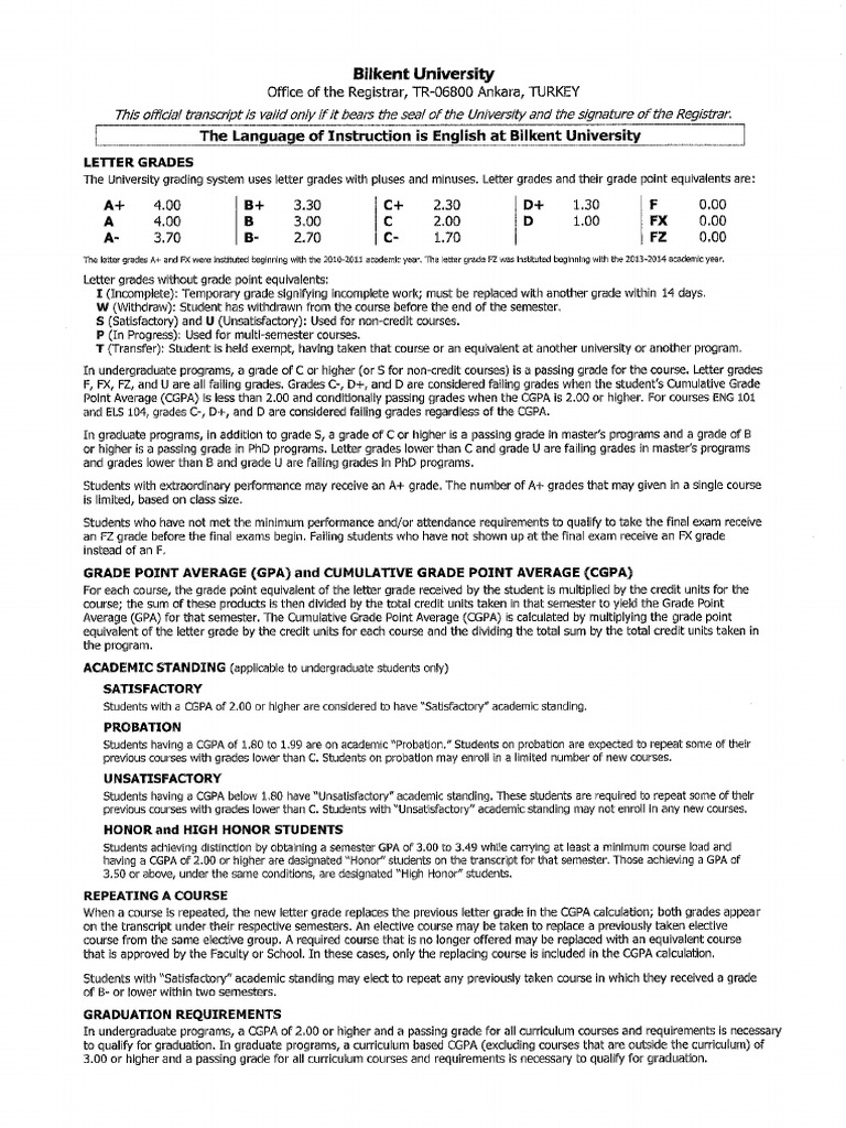 Grading Scale | PDF