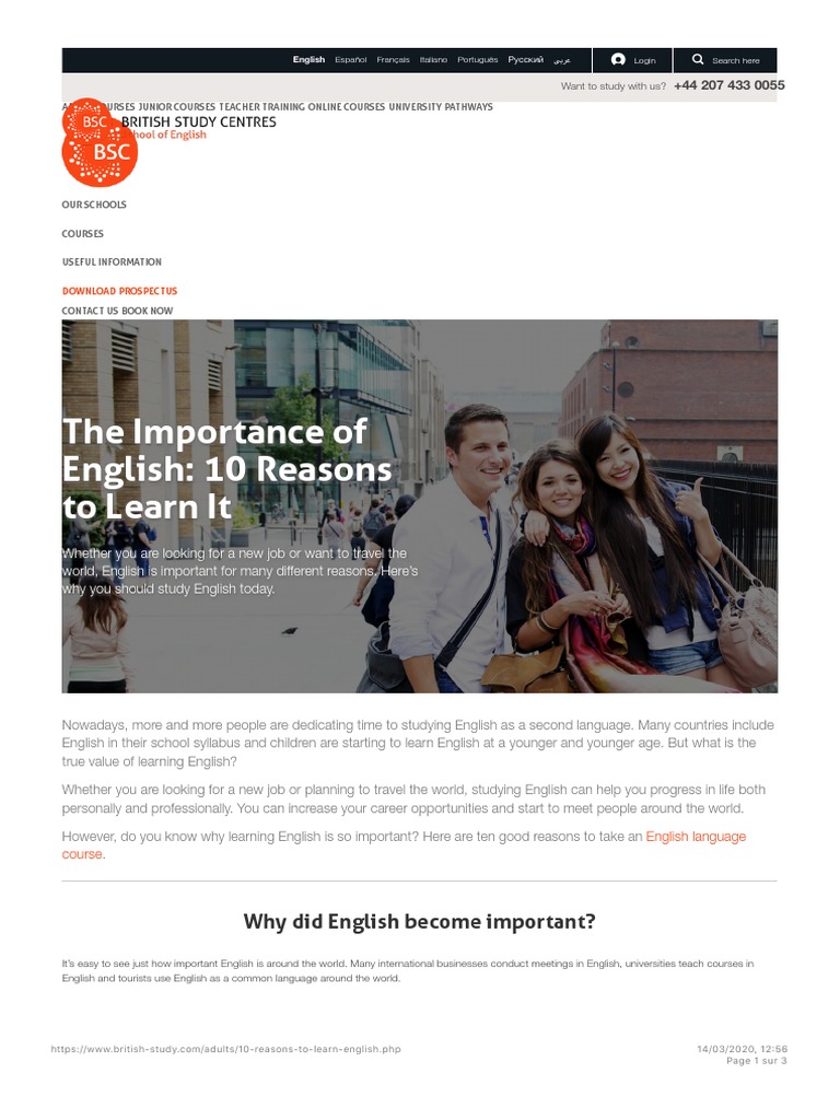 Importance of Learning English Today | PDF | English Language | Privacy