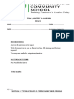 Correction of The French Unit Test 2 Year 6