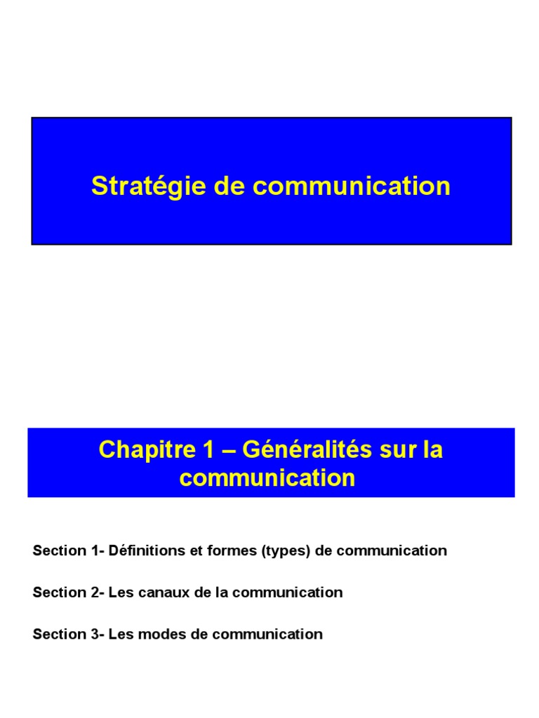 Stratégies et modes de communication | PDF
