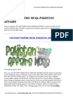 CSS PAST PAPERS MCQs PAKISTAN AFFAIRS