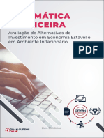 Avaliação de Alternativas de Investimento em Economia Estável e em Ambiente Inflacionario