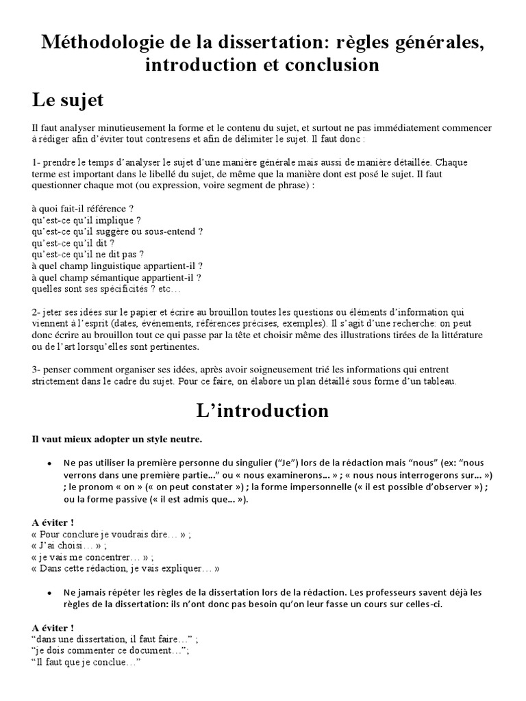 Méthodologie de la dissertation française | PDF | Sujet (Grammaire ...