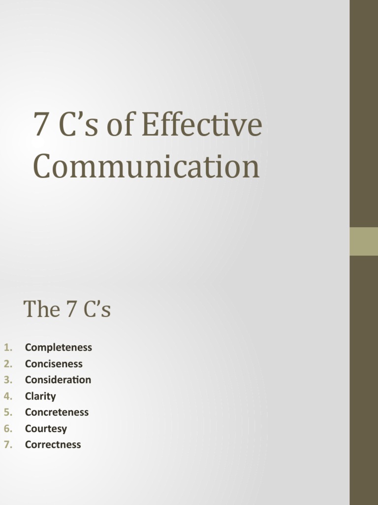7 C's of Effective Communication-1 | PDF | Communication | Emotions