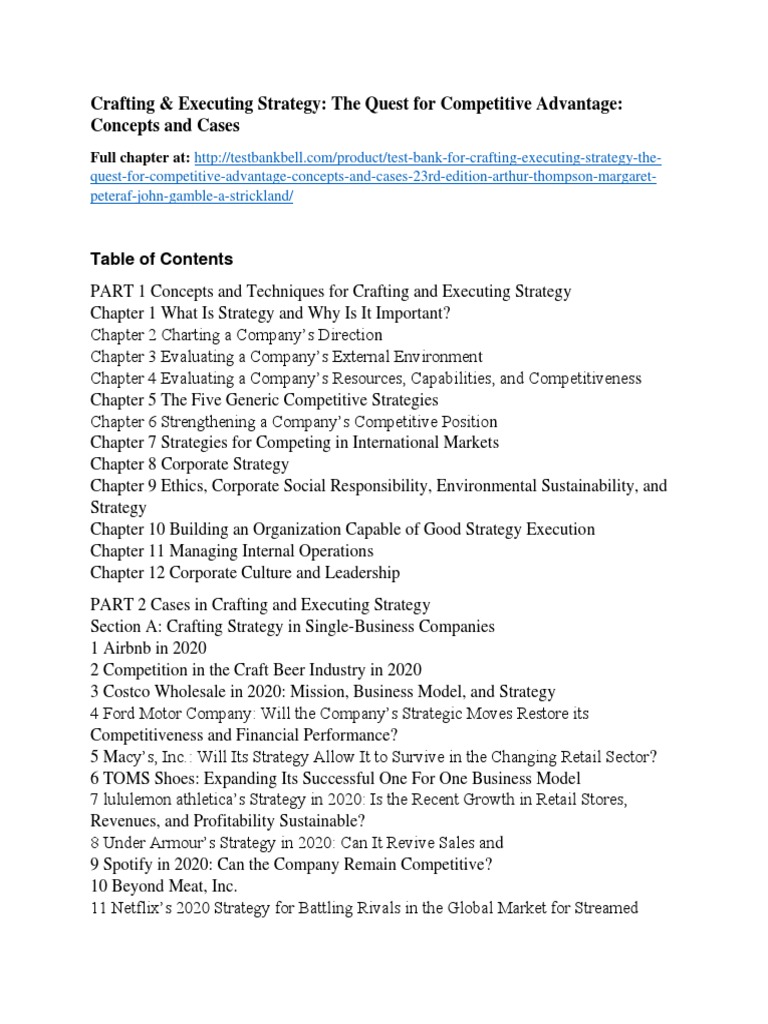 Strategy Execution for Competitive Advantage | PDF | Strategic ...