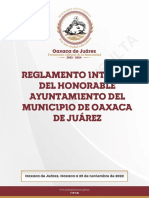 Reglamento Interior Del Honorable Ayuntamiento Del Municipio de Oaxaca de Juarez