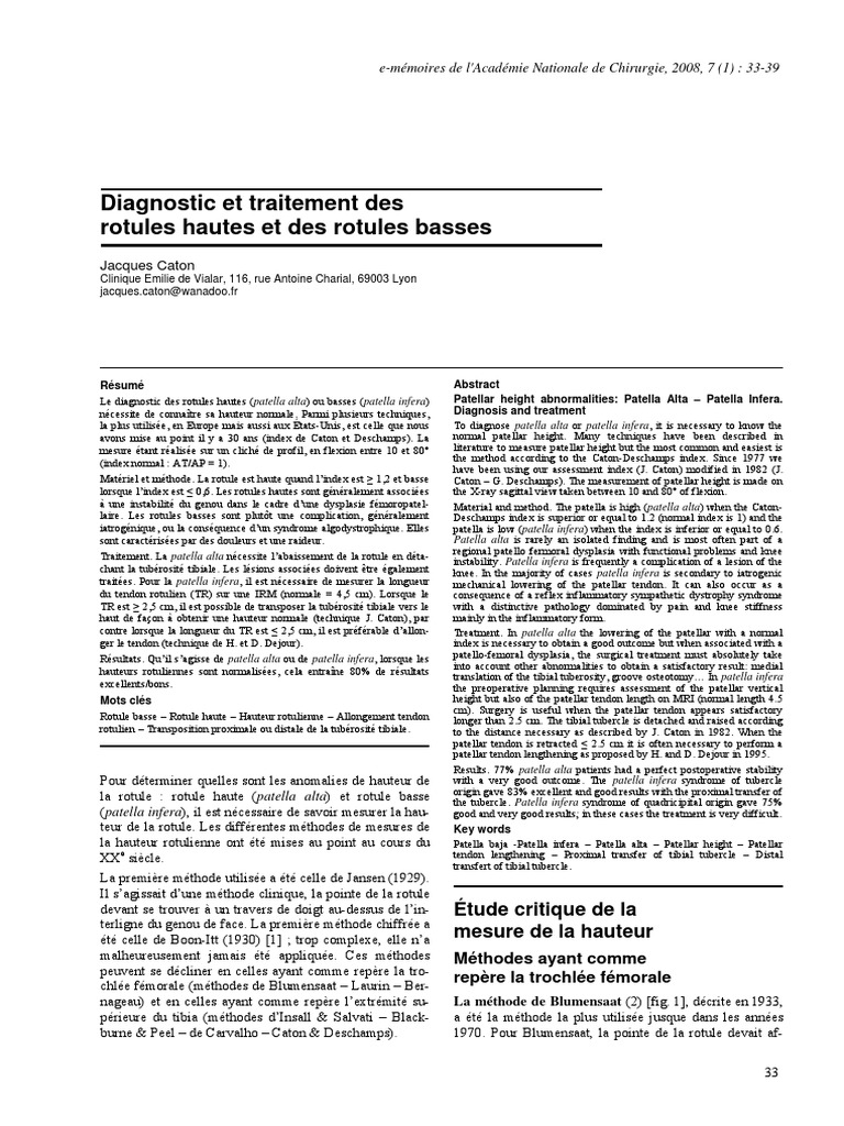 Rotules Hautes | PDF