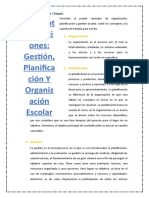 Conceptualización de Planificación, Gestión, y Organización