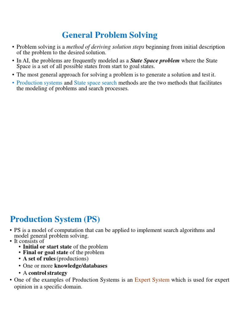 2 - General Problem Solving - Production System | PDF