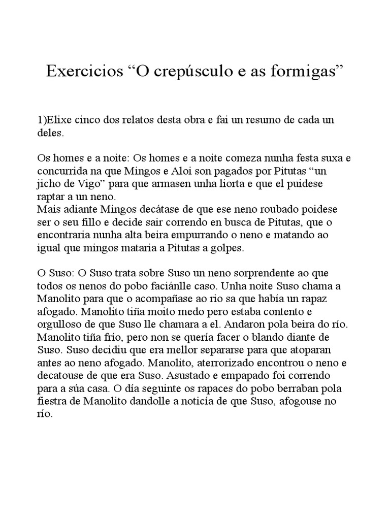 O Crepusculo e As Formigas | PDF