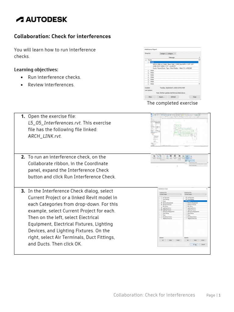 Running Interference Checks in Revit | PDF | Autodesk Revit | Computing