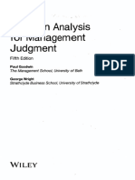 Decision Analysis For Management Judgment