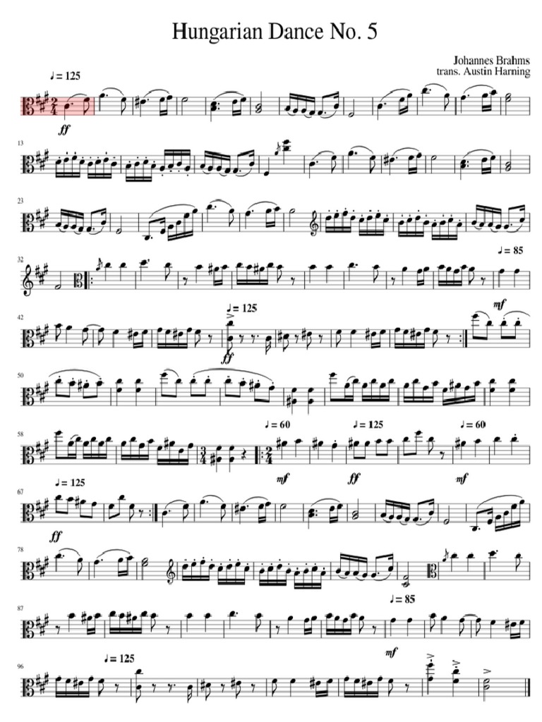 Hungarian Dance 5 Viola Pdf
