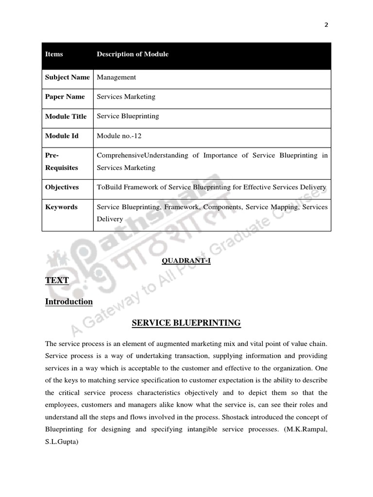 Service blueprinting pdf
