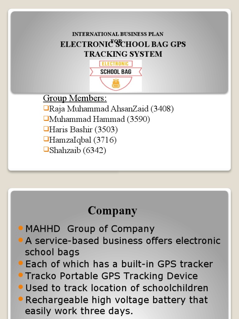 Group Members Electronic School Bag Gps Tracking System PDF