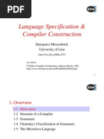 Language Specification & Compiler Construction: Hanspeter Mössenböck University of Linz