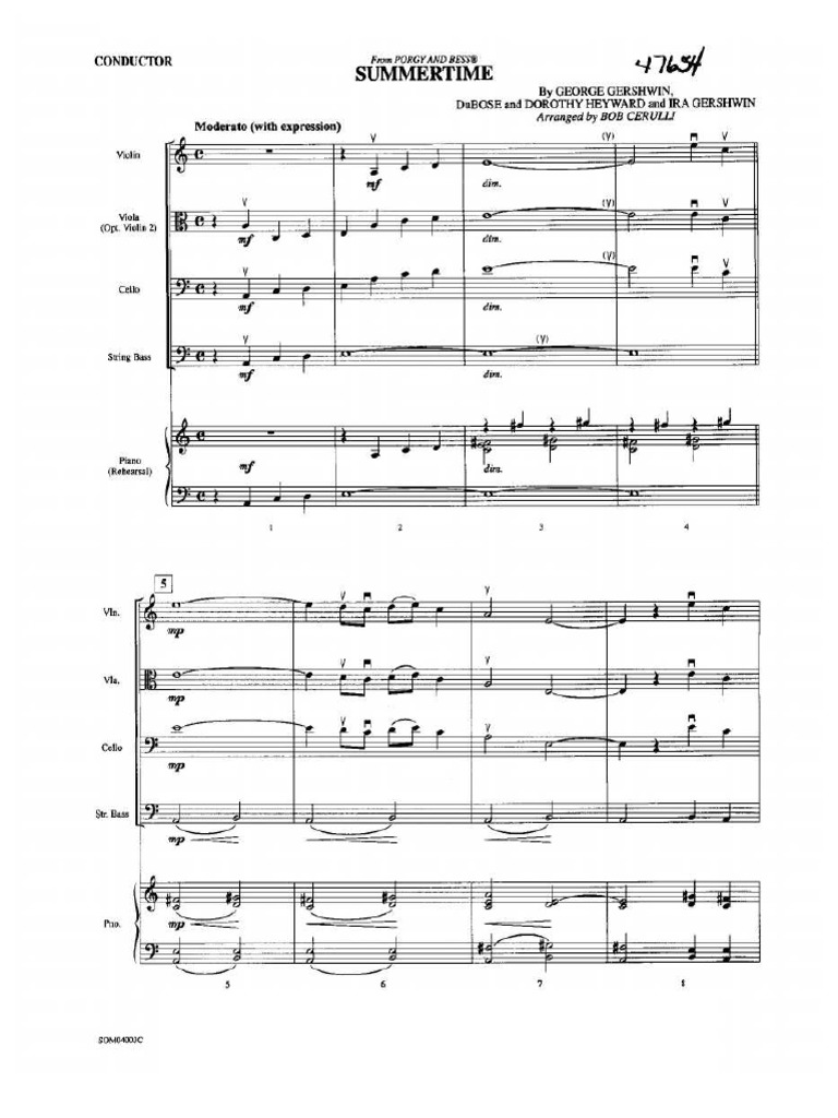 Summertime - String Quartet | PDF
