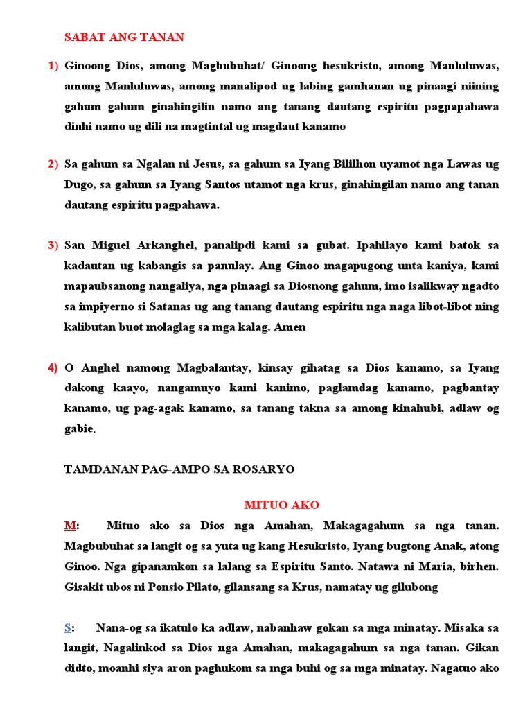 Sabat Ang Tanan | PDF