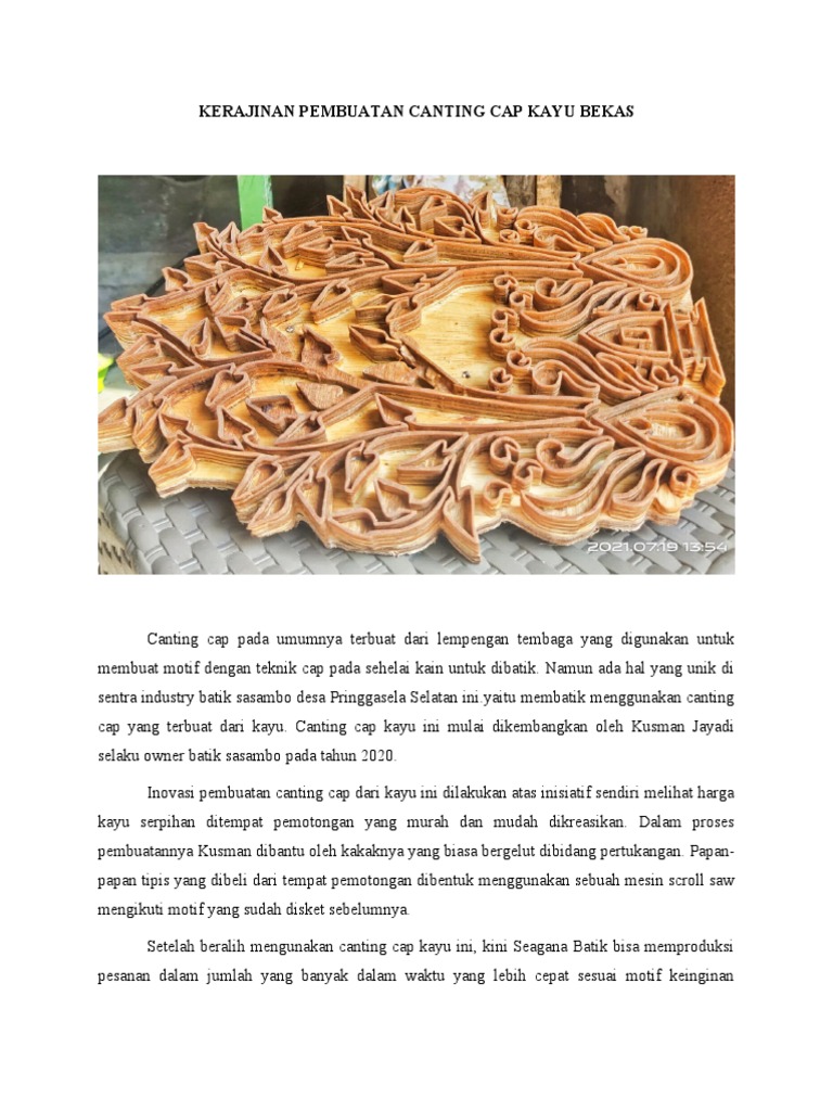 Inovasi Canting Cap Kayu untuk Batik | PDF | Griya & Taman